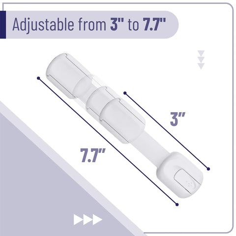 Six Pack Child Safety Strap Locks for Cabinets and Drawers Easy Install Baby Proof Cabinet Latches; adjustable strap 3 to 7.7 inches