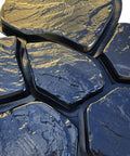 Set Of 6 Durable Flagstone Molds For Concrete Pavers And Garden Walkways Easy To Use Reusable Plastic Cement Molds shown stacked.