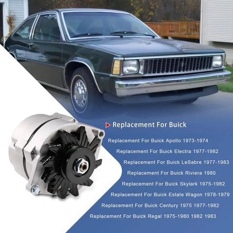 High Output 105 Amp 1 Wire 10SI Self Exciting Alternator Replacement For SBC BBC GM 12 Volt Electrical Alternator with Buick