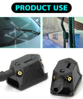 Four Way Windshield Wiper Nozzle For Cars, Trucks, And SUVs, Front Jet Washer Nozzle Retrofit Replacement, Even Water Spray Left Right Up Down, Black Finish