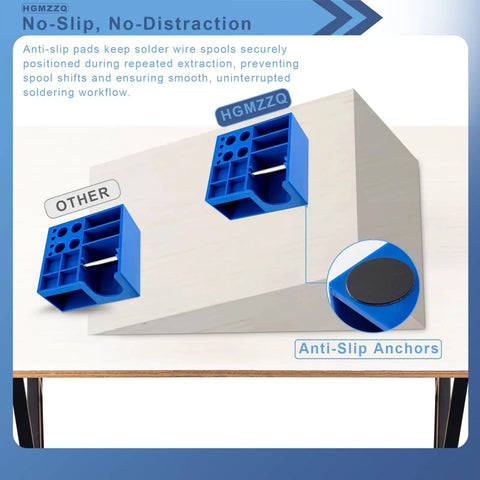 Non Slip Solder Holder And Dispenser Reel Stand With Anti Skid Feet for Secure Storage of Solder Wire Flux Paste And Tools