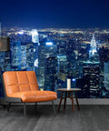 3D Removable Wallpaper Peel And Stick NYC Skyline Night View Wall Mural Dope Modern Decor For Living Room And Bedroom 144 X 100 Inches