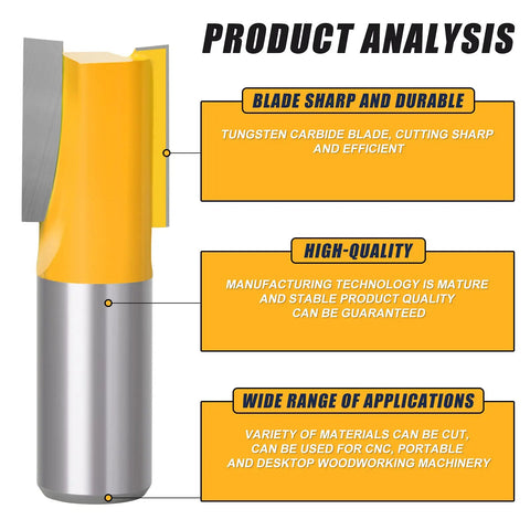 Close-up of tungsten carbide router bit from 70 Piece One Half Inch Shank Tungsten Carbide Router Bit Set For Wood Metal Plastic
