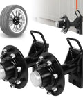 Heavy Duty Shipping Container Caster Wheels 8x6.5 Lug Set With Bulletproof Steel Axles, dual axle assemblies for massive load support.
