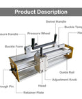 24 Inch Conveyor Belt Lacing Tool With Wire Hook Buckle Splice Fasteners Manual Roller Lacer with labels of parts