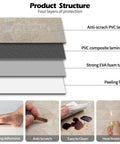 Beige Stone PVC Peel And Stick Wall Tiles 30cm X 30cm 3D Self Adhesive Backsplash layers and features for kitchen and bathroom.