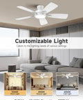 22 Inch Ceiling Fan With Remote Control DC Motor And 3 Color Temperature Light in modern living room setup