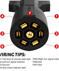 LED magnetic trailer light kit, 2-pack, IP68 waterproof, round 7-pin plug with gold contacts.