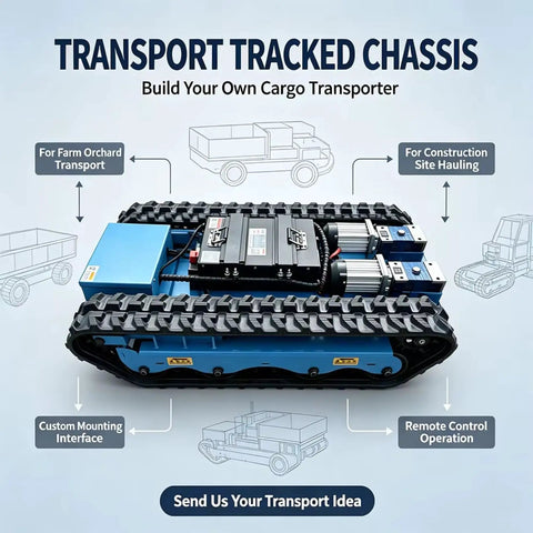 Remote Control Heavy Duty Equipment Transport Dolly With Motorized Skates For Hauling Industrial Machinery And Big Gear Like A Boss On Smooth, Safe, Effortless Roll, blue tracked chassis