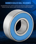 MR115-2RS Blue Beefy 5x11x4mm Skateboard Bearings, 25-Piece Rubber-Sealed Small Bearings, close-up of blue rubber seal