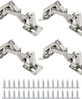 Hidden Soft Close Cabinet Hinges 130 To 170 Degree Adjustable Concealed Surface Mount Frameless Hinges with mounting screws