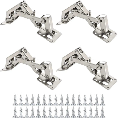 Hidden Soft Close Cabinet Hinges 130 To 170 Degree Adjustable Concealed Surface Mount Frameless Hinges with mounting screws