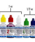 Five Way Pool And Spa Test Kit Featuring Dead On Accuracy For Chlorine Bromine Ph Alkalinity And Acid Demand Inside A Tough Travel Case with test solution bottles.