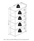 Turn N Tube Toolless 5 Tier Open Storage Shelf No Tools Needed Easy Assembly Bookcase For Living Room Home Office Bedroom White Finish Open Back Display For Books Decor And Office Supplies, 23.6x11.6x57.4 in