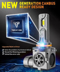 9005 9006 LED Bulbs Combo With 100000 Lumens Ultra Bright Daylight 6500K fog light showcasing CANBUS ready design.