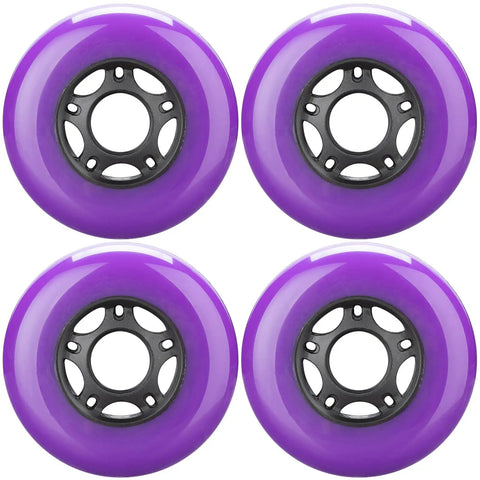 8 Pack Inline Skate Wheels Set For Roller Blades Scooters RipStik Replacement 64mm 70mm 72mm 76mm 80mm 85A Durable Purple Polyurethane No