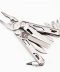 All In One 36 In 1 Multitool Pliers With Replaceable Wire Cutters And Saw Blades, 5Cr17 Stainless Steel Multi Tool open view