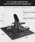 2 In 1 Leg Extension And Curl Machine For Home Gym Full Leg Day Trainer dimensions and weight capacity specifications