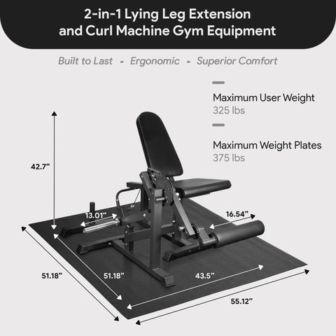 2 In 1 Leg Extension And Curl Machine For Home Gym Full Leg Day Trainer dimensions and weight capacity specifications