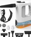 Heavy Duty Handheld Steam Cleaner Featuring Lightning Fast 15 Second Instant Heat And Muscle Packed 1200 Watt Motor, Generous 400 Ml Water Tank for efficient cleaning.