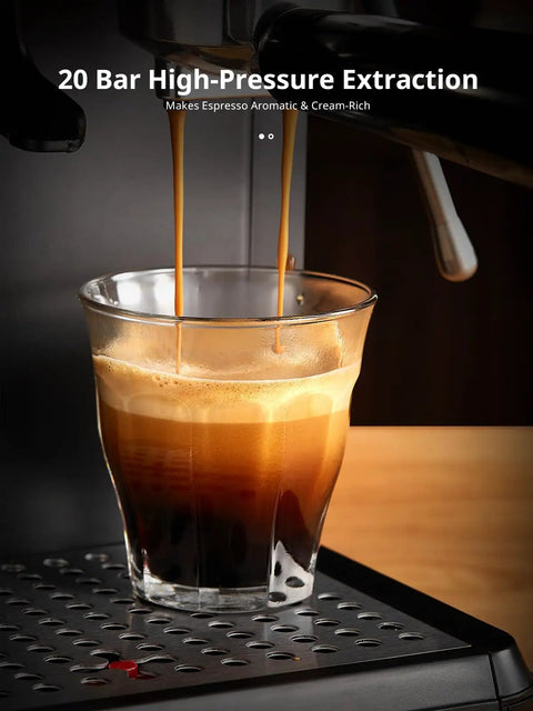 Hassle Free Home Barista Espresso Machine Featuring Customizable Grind Options And Intuitive Touchscreen Controls For Smooth Daily Pulls And Velvety Frothed Drinks, espresso pouring into glass