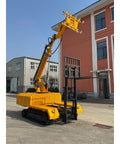 Heavy Duty 1000Kg Glass Suction Lifter With Adjustable Hydraulic Vacuum Cart For Seamless Curtain Wall Installation in bright yellow color.