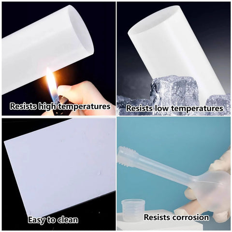 PTFE Rods 5 Pack 100cm Teflon Round Bar 1 To 4mm White Solid Plastic Rods Machinable Chemical Resistant Nonstick Industrial Use