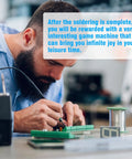 Man soldering circuit board from DIY Game Soldering Kit For Beginners With 4 Retro Games A Hands On Fun STEM Electronics Project