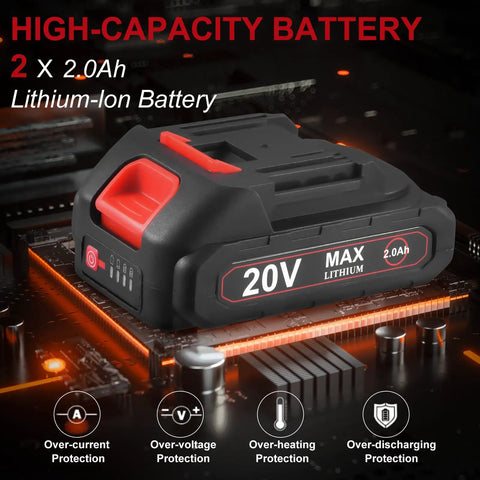 20V Cordless Ratchet Wrench Kit With A Badass Brushless Motor, 60 Ft Lbs Torque, Variable Speed, 2.0Ah Lithium Ion Battery