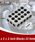 1 X 2 X 3 Inch Hardened Steel Machinist Blocks Matched Pair With 23 Holes Precision Ground On All Sides For Accurate Squareness Beefy Milling Setup Blocks Built Tough For Reliable Long Lasting Accuracy.