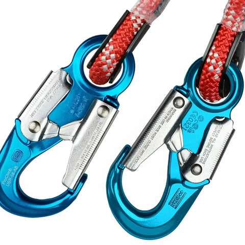 Top Tier Prusik Positioning Lanyard For Climbing And Fall Protection Featuring Static Kernmantle Rope Half Inch Diameter And Ten Feet Long With Aluminum Swivels For Killer Tree Crew Jobs