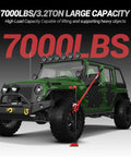 3 Ton Heavy Duty Ratcheting Farm Jack For Off Road Recovery And Utility Lifting Up To 25 Inch Range next to green SUV