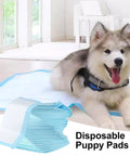Heavy Duty 5 Layer Pee Pads For Adults And Kids 13X18 Extra Premium Plush Quilted Changing Underpads on floor with a dog.