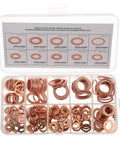 Super Cool 200 Piece Copper Crush Washer Set M5 To 14mm Assortment Kit Perfect For Sealing Oil Leaks In Cars And Industrial Gear Plus Precision Tools, copper washers in storage case