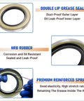 Four Sets 7000 Lb Boat Trailer Axle Bearing Kit With 25580 14125A Bearings, Double Lip Grease Seals, NRB Rubber, Reinforced Spring