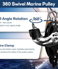 RiaYer 35mm single swivel becket cam block; marine-grade T316/aluminum, 1800 lb load, fits 5/16 in line