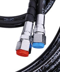 Close-up of fittings on 20Ft Hydraulic Hose Kit HO 5120 For SeaStar Outboard Steering Teleflex Marine Compatible HO5120