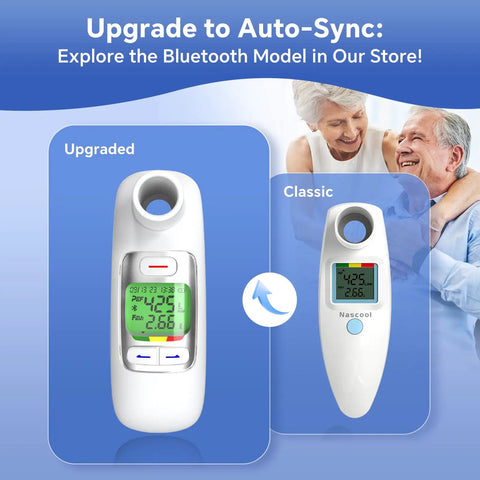 Peak Flow Meter For Home Lung Health, Easy To Use PEF And FEV1 Monitor For Adults And Kids 4 Plus, Pre Calibrated Sensor, No Setup Needed, Real Time Breath Health Tracking, upgraded and classic models shown