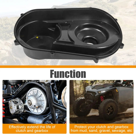 Beefy Outer Clutch Cover For Polaris General And RZR CVT Housing Replacement 2635611 displayed with function benefits