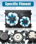 Premium Engine Radiator Cooling Fan Assembly Fits Audi A3 VW Jetta GTI Passat Beetle Tiguan with dual fans and motor details.