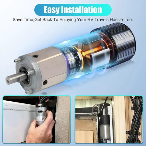2 Pack RV In-Wall Slide-Out Motor IG-42 10mm Gear Assembly installation demonstration
