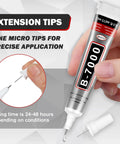 Person holding a tube of multipurpose craft glue for jewelry making and DIY projects, 15ml 0.5oz, with fine micro tips for application.