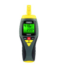 Front view of Calibratable Multi Function Digital Psychrometer with backlit display showing temperature and humidity readings.