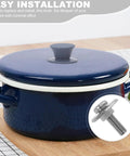 Pot with lid using 40 Piece M5 Stainless Steel Screws For Pot Lid Handles With Washers And Silicone Gaskets Heat Resistant Fixing Bolts
