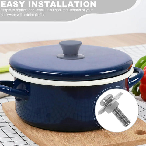 Pot with lid using 40 Piece M5 Stainless Steel Screws For Pot Lid Handles With Washers And Silicone Gaskets Heat Resistant Fixing Bolts