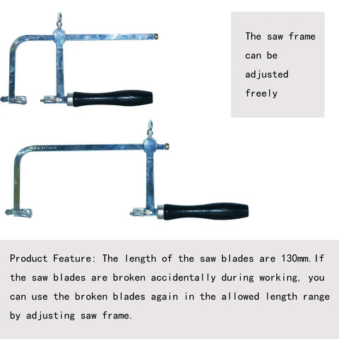 Pro Grade Jewelers Saw Frame Kit With 12 Blades For Small Jewelry Projects Adjustable Frame Cutting Tools For Metal