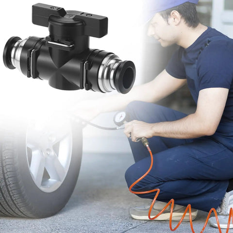 Push to Connect Ball Valve Kit 10 Pack 8mm Tube OD Plastic Straight Union Adapters Quick Install Pneumatic Valves for DIY Plumbing No Tools Required, black valve installed