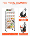 7 Tier Rolling Bin Storage Rack With 24 Small Bins Mobile Steel Wire Shelving System On Wheels for easy mobility and storage