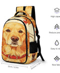 4th Of July Golden Printed Unisex Backpack Large Capacity Daypack For Travel School And Outdoor Fun, durable polyester with dog print
