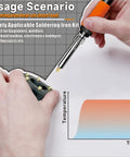 Close-up of using Heat Set Insert Tool Kit With 90W Digital Soldering Iron for embedding inserts into plastic.